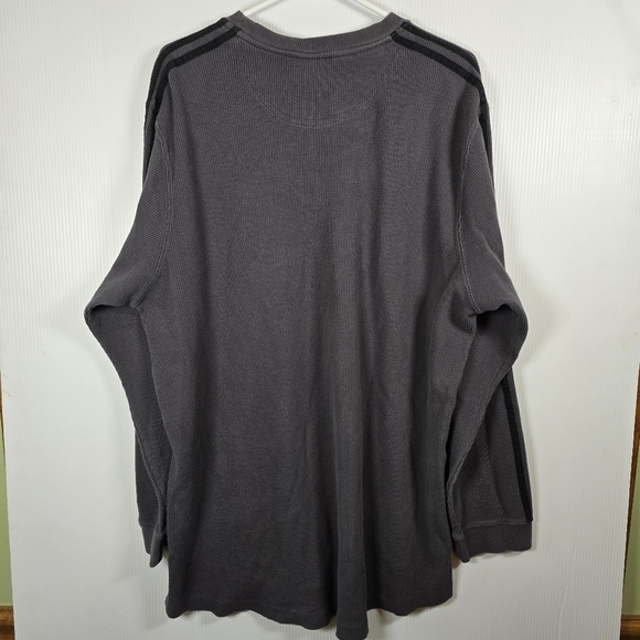 Adidas Men's Gray Ribbed Thermal Knit Long Sleeve Shirt Size 2XL - Picture 2 of 11
